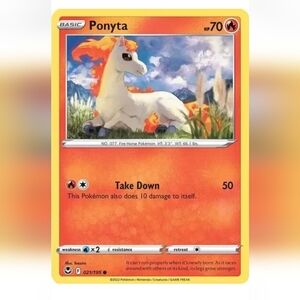 Ponyta Pokemon Card 🔥 70 HP 🟡 021/195